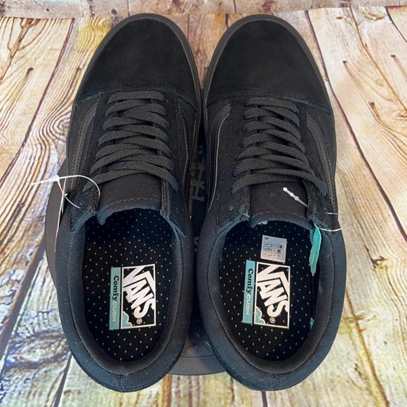 Vans Off the Wall Men's Solid Black Suede Low Top Lace Up Skate Sneakers 11.5 - Picture 4 of 8